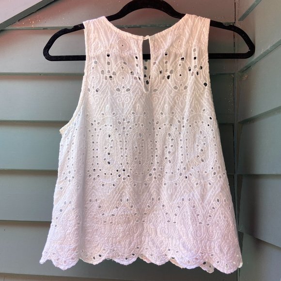 3/$15 White Eyelet Tank Top - Picture 2 of 4
